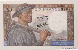 10 Francs MINEUR FRANCE  1941 F.08.01