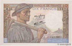 10 Francs MINEUR FRANCE  1943 F.08.07