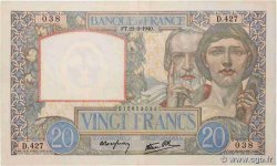 20 Francs TRAVAIL ET SCIENCE FRANCE  1940 F.12.02