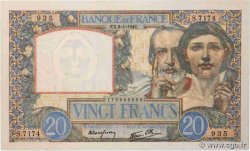 20 Francs TRAVAIL ET SCIENCE FRANCE  1942 F.12.21