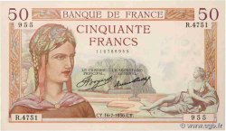 50 Francs CÉRÈS FRANCE  1936 F.17.28