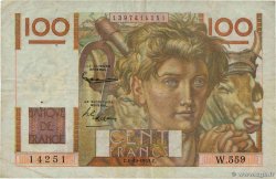 100 Francs JEUNE PAYSAN filigrane inversé FRANCE  1953 F.28bis.03 TB+