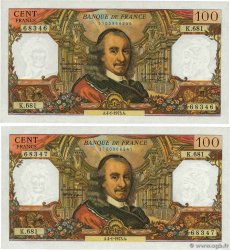 100 Francs CORNEILLE Consécutifs FRANCE  1973 F.65.41 AU+