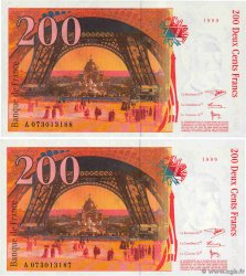 200 Francs EIFFEL Consécutifs FRANCE  1999 F.75.05 SPL
