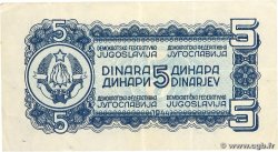 5 Dinara YOUGOSLAVIE  1944 P.049a TTB+