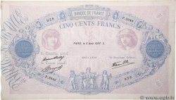 500 Francs BLEU ET ROSE modifié FRANCIA  1937 F.31.01