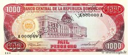 1000 Pesos Oro Spécimen RÉPUBLIQUE DOMINICAINE  1985 P.124s2 NEUF