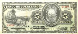 5 Pesos MEXICO Queretaro 1914 PS.0390b BC+