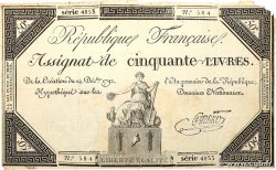 50 Livres FRANKREICH  1792 Ass.39a S