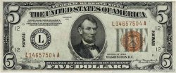 5 Dollars HAWAII  1934 P.37a SPL