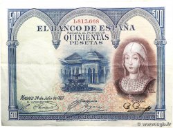 500 Pesetas ESPAGNE  1927 P.073c TTB