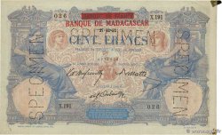 100 Francs Spécimen MADAGASCAR  1892 P.034s XF