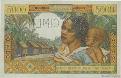 5000 Francs Spécimen MADAGASCAR  1950 P.049as AU