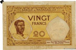 20 Francs Épreuve MADAGASCAR  1937 P.037s VF+