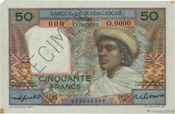 50 Francs Spécimen MADAGASCAR  1951 P.045bs SUP