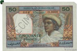 50 Francs Spécimen MADAGASCAR  1951 P.045bs XF
