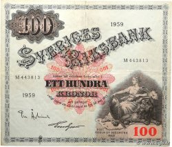 100 Kronor SWEDEN  1959 P.48a VF+