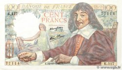 100 Francs DESCARTES FRANCIA  1944 F.27.08 SC