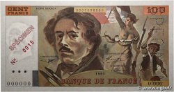 100 Francs DELACROIX imprimé en continu Spécimen FRANCE  1991 F.69bis.04Spn NEUF