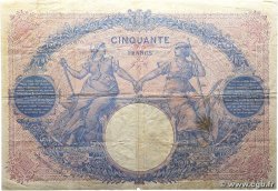 50 Francs BLEU ET ROSE FRANCIA  1908 F.14.21 BC+