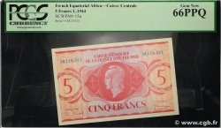 5 Francs Marianne CCFOM AFRIQUE ÉQUATORIALE FRANÇAISE  1944 A.124b UNC
