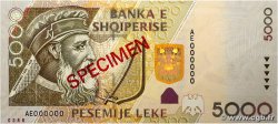 5000 Lekë Spécimen ALBANIA  2007 P.75as EBC+