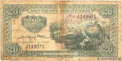 20 Francs RWANDA BURUNDI  1960 P.03a G