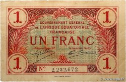 1 Franc type 1917 AFRIQUE ÉQUATORIALE FRANÇAISE  1923 A.102e