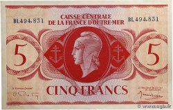 5 Francs Marianne CCFOM AFRIQUE ÉQUATORIALE FRANÇAISE  1944 A.124f