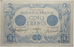 5 Francs BLEU FRANCIA  1916 F.02.41