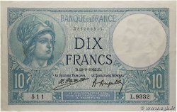 10 Francs MINERVE FRANKREICH  1922 F.06.06 SS