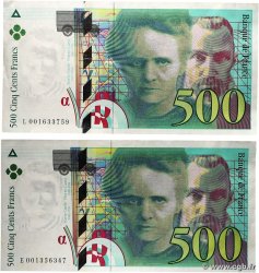 500 Francs PIERRE ET MARIE CURIE Lot FRANCIA  1994 F.76.01 MBC