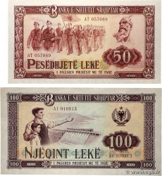 50 et 100 Lekë Lot ALBANIE  1964 P.38a et P.39a