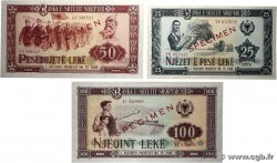25, 50 et 100 Lekë Spécimen ALBANIE  1976 P.44s2, P.45s2 et P.46s2
