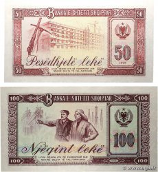 50 et 100 Lekë Lot ALBANIA  1976 P.45a et P.46a UNC