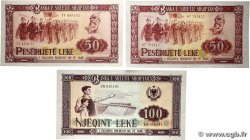 50 et 100 Lekë Lot ALBANIE  1976 P.45a/c et P.46a 