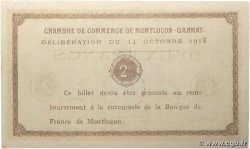 2 Francs Non émis FRANCE régionalisme et divers Montluçon, Gannat 1918 JP.084.49var pr.NEUF