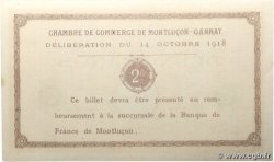 2 Francs Non émis FRANCE regionalism and miscellaneous Montluçon, Gannat 1918 JP.084.49var UNC-
