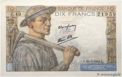 10 Francs MINEUR FRANCE  1943 F.08.08 pr.NEUF