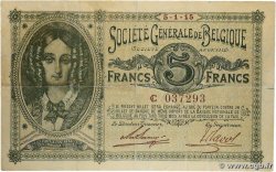 5 Francs BELGIQUE  1915 P.088
