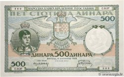 500 Dinara YOUGOSLAVIE  1935 P.032 SPL