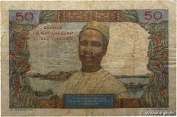 50 Francs MADAGASCAR  1950 P.045a B+