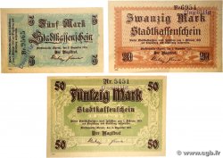 5, 20 et 50 Mark Lot ALLEMAGNE Fürstenwalde 1918 