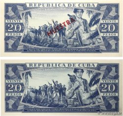20 Pesos Lot CUBA  1983 P.105cs et P.105c pr.NEUF