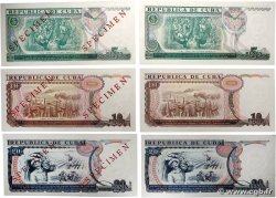 5, 10, 20 Pesos Spécimen CUBA  1991 P.108s au P.110s et P.108a au P.110a pr.NEUF