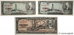 1 et 10 Pesos Lot CUBA  1956 P.087a/b et P.088a