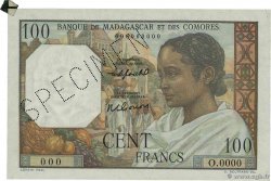 100 Francs Spécimen MADAGASCAR  1950 P.046bs SPL