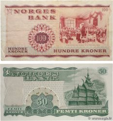 50 et 100 Kroner Lot NORVÈGE  1970 P.37d et P.38h pr.TTB