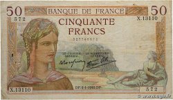 50 Francs CÉRÈS modifié FRANCIA  1940 F.18.42