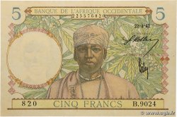 5 Francs AFRIQUE OCCIDENTALE FRANÇAISE (1895-1958)  1942 P.25